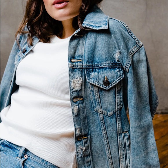 Able-The Merly Jacket-Original Wash- distressed denim jacket - Picture 5 of 7